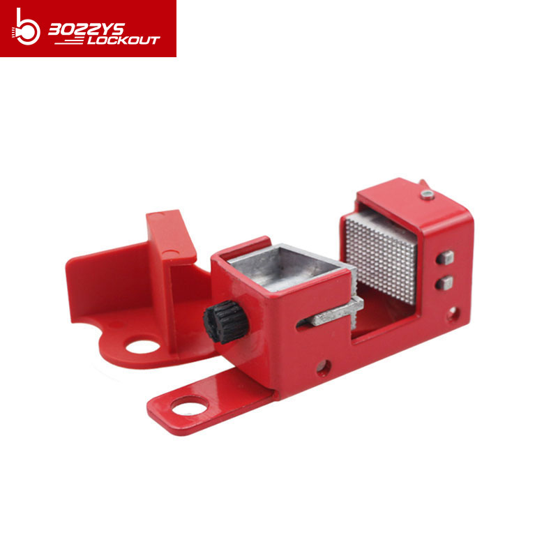 Compact Grip Tight universal Circuit Breaker Lockout device for hi-voltage/hi-amperage breakers