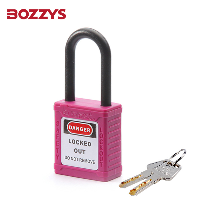 Colorful 38mm Nylon Shackle Safety Loto Padlock With Master Keys 