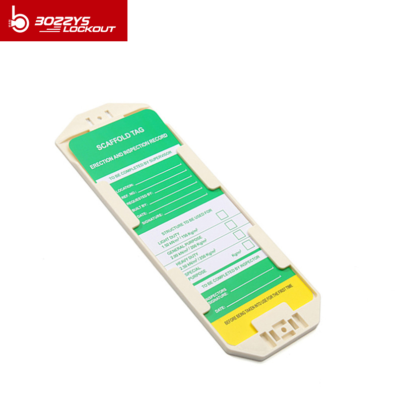 OEM Manufacturer Yellow Scafftag Tag Holder With PVC Safety Signs 