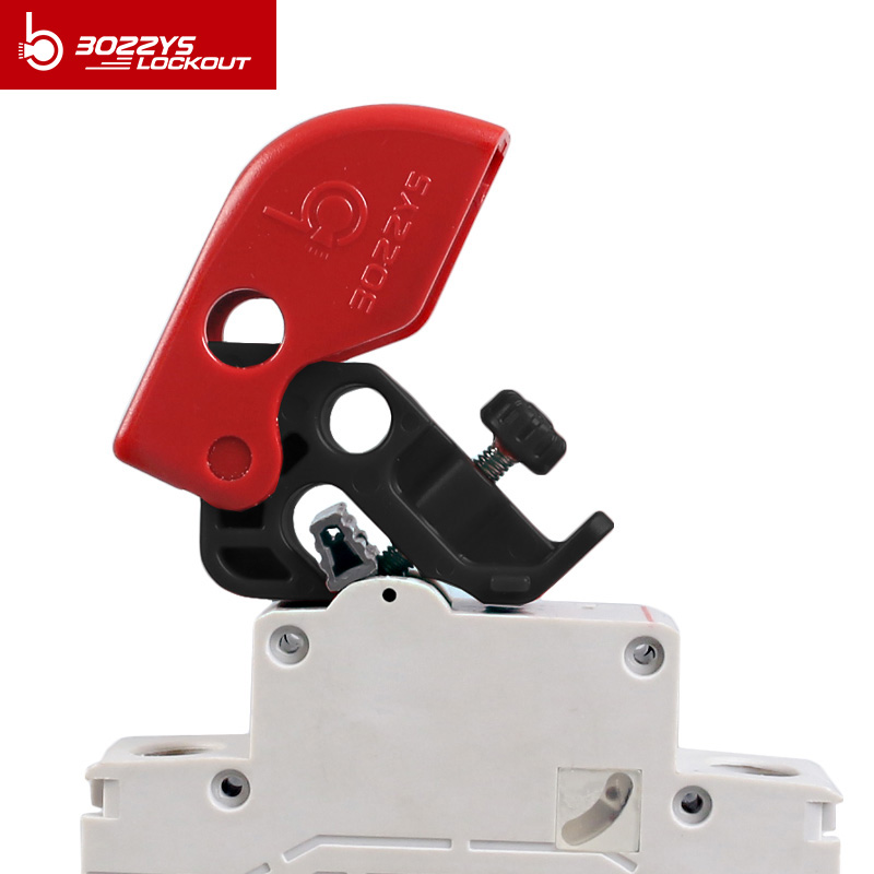 Miniature Tool Free Universal ISO/DIN Circuit Breaker Lockout Can mounted side-by-side on adjacent circuit breaker